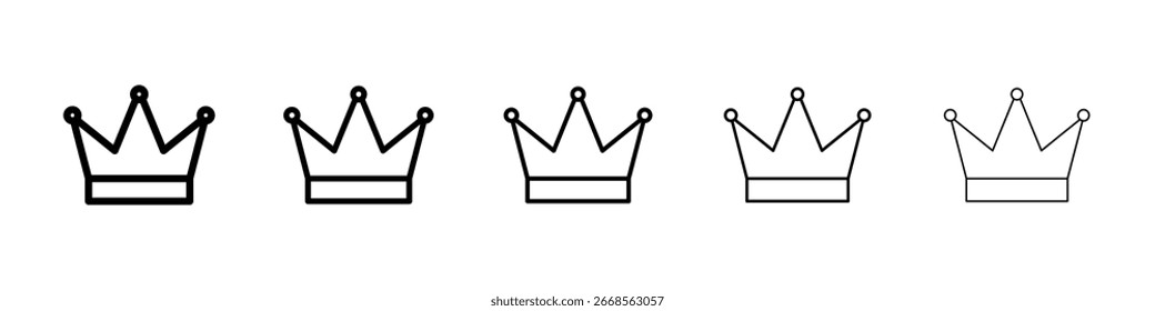 Icono de la corona llenó el concepto plano de la muestra para el Diseño web.