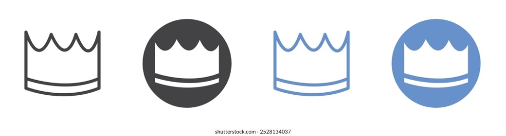 Crown icon Flat art in black and white isolated