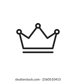 Crown icon Flat art in black and white isolated