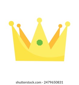 Kronensymbol im flachen Farbstil Prinzessin-Symbol auf weißem isoliertem Hintergrund.