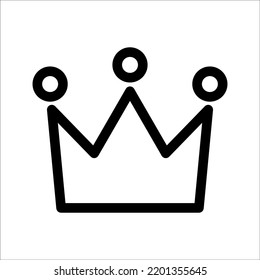 Icono de corona en un diseño plano en color negro. Ilustración vectorial eps10