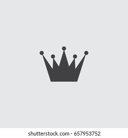 Crown icon in a flat design in black color. Vector illustration eps10