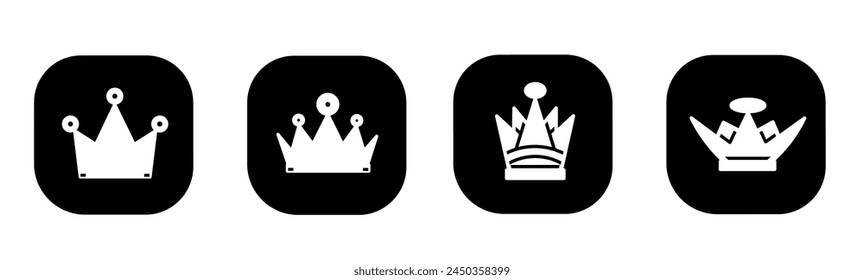 Crown icon in flat. A crown icon design. Stock vector.