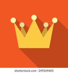 Crown icon. Flat design style. Vector