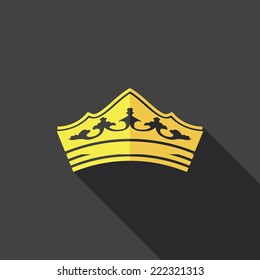 Crown icon, flat design vector