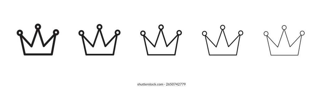 Icono de la corona ilustración plana set logo