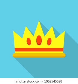 Crown icon. Flat illustration of crown vector icon for web