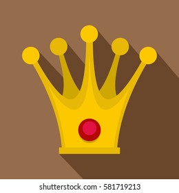 Crown icon. Flat illustration of crown vector icon for web