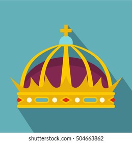 Crown icon. Flat illustration of crown icon for web