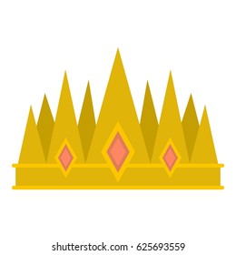 Crown icon flat isolated on white background vector illustration