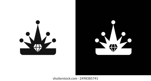 Conjunto de símbolos de línea plana de icono de corona.