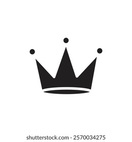 Crown icon Flat simple outline set