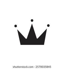 Crown icon Flat simple outline set