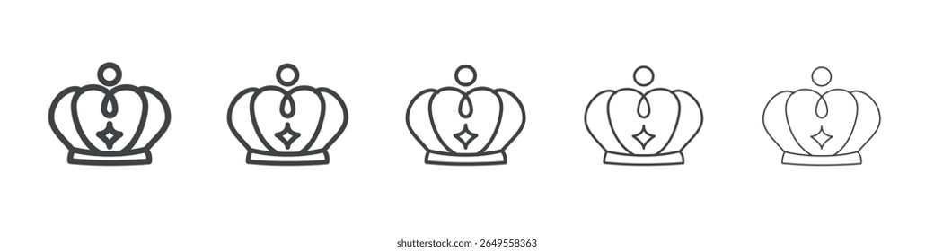 Crown icon flat simple outline logo
