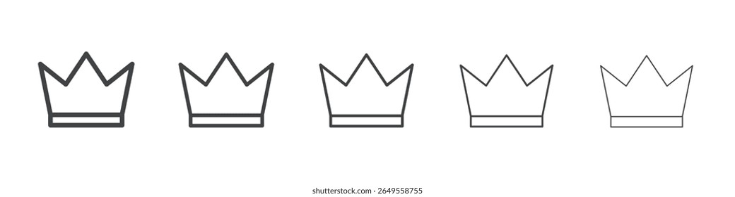 Crown icon flat simple outline logo