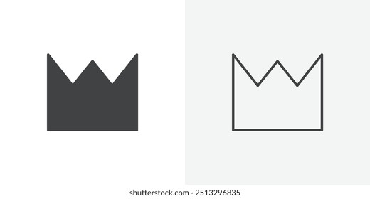 Crown icon flat and simple set design