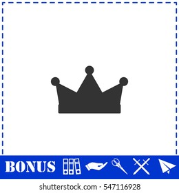 Crown icon flat. Simple vector symbol and bonus icon