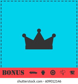 Crown icon flat. Simple vector symbol and bonus icon