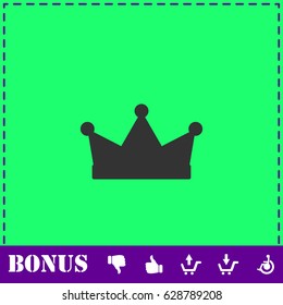 Crown icon flat. Simple vector symbol and bonus icon