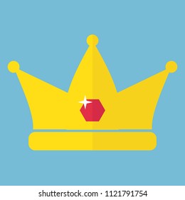 Crown icon in flat style