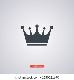 Crown icon in flat style isolated on gray background. Vector illustration.