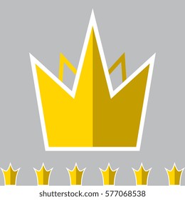 Crown Icon in Flat Style Isolated On Gray Background