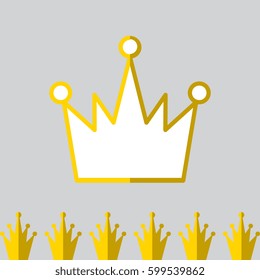 Crown Icon in Flat Style Isolated On Gray Background
