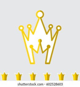 Crown Icon in Flat Style Isolated On Gray Background