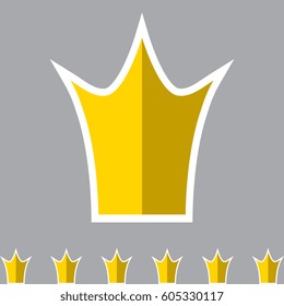 Crown Icon in Flat Style Isolated On Gray Background