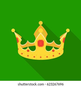 Crown icon in flat style isolated on white background. Hats symbol stock vector illustration.