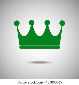 Crown icon. Flat style.Grey background. Vector illustration.