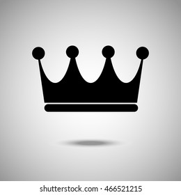 Crown  icon. Flat style.Grey background. Vector illustration.