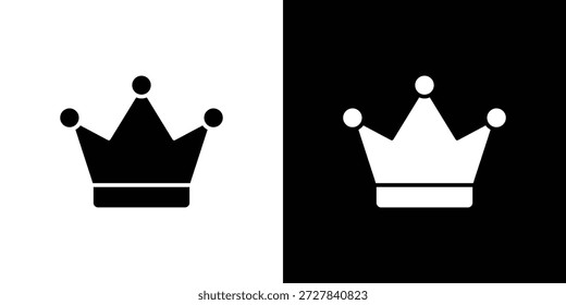 Crown icon Flat Vector illustration. Simple black symbols