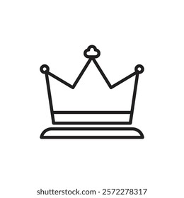 Crown icon Flat vector set outline