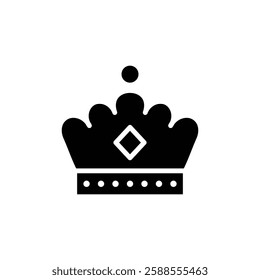 Crown icon Flat vector set outline