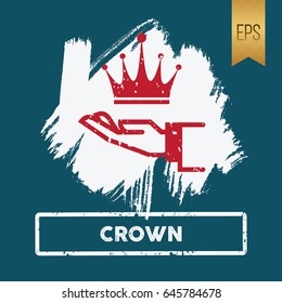Crown Icon Flat Vector Symbol 