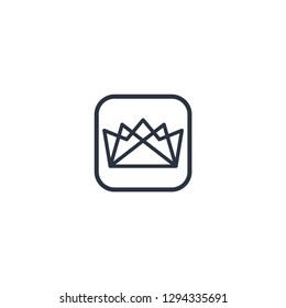 crown icon. in frame vector illustration - Vector