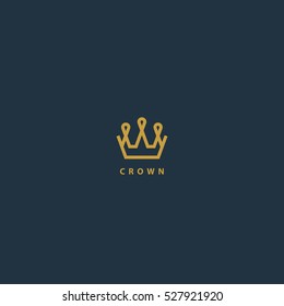 Crown icon. Geometric stylized crown illustration for logo, label designs.