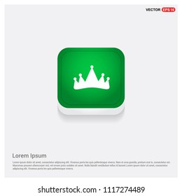 Crown icon Green Web Button - Free vector icon