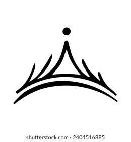 Icono de la corona en estilo de garabato dibujado a mano aislado en fondo blanco. Dibujos de la corona del rey, tiara majestuosa, vector de diademos reales rey y reina. Principio de línea de arte y accesorios lujosos para la cabeza de princesa princesa.