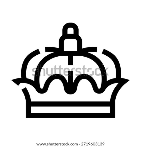Crown icon illustrating concepts of monarchy, royal authority, and king or queen status, symbolizing power, importance, and historical significance with clean lines
