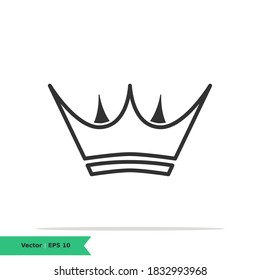Crown Icon Illustration Logo Template. Winner, Victory Sign Symbol. Vector Line Icon EPS 10