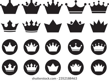 Crown icon illustration material collection