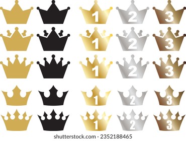 Crown icon illustration material collection