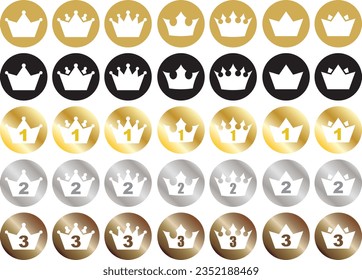 Crown icon illustration material collection