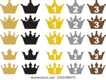 Crown icon illustration material collection