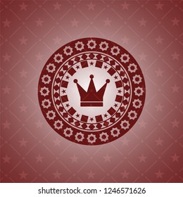crown icon inside badge with red background