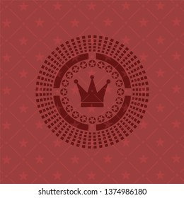 crown icon inside badge with red background