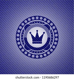 crown icon inside emblem with jean high quality background