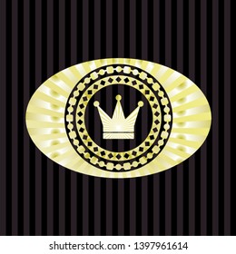 crown icon inside gold emblem